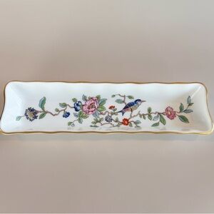 Vintage Aynsley Bone China Trinket Dish – Pembroke Floral Bird Vanity Tray